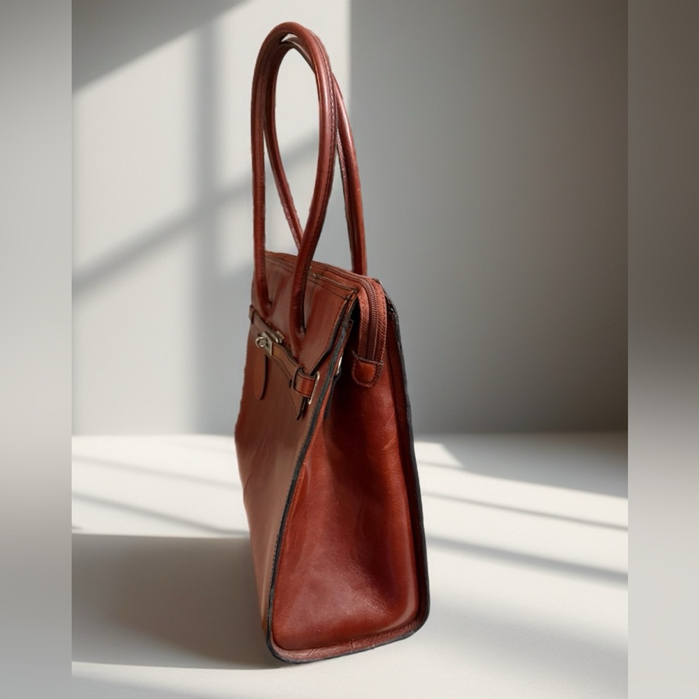 Pelle Studio Classic Brown Leather Satchel - Picture 5 of 8